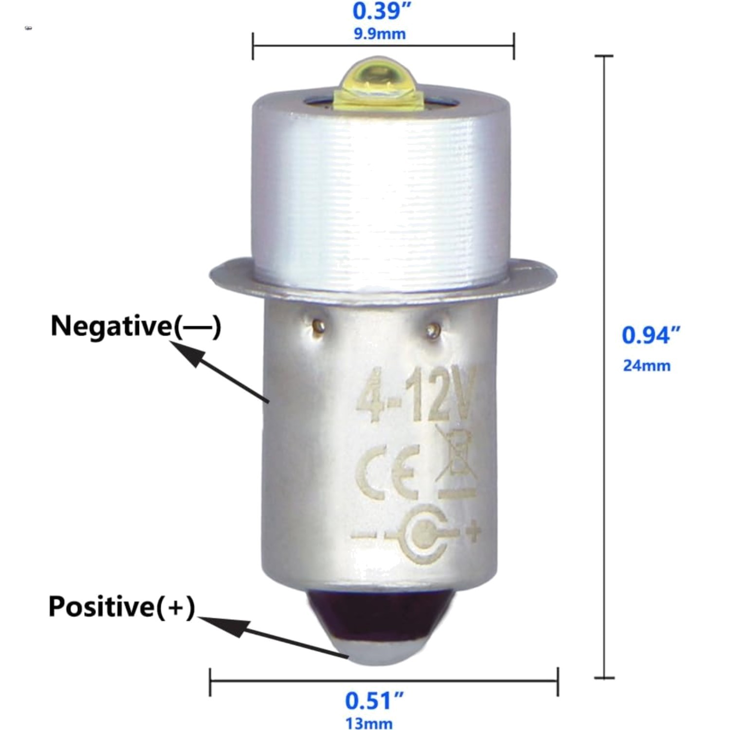 High-Power LED Flashlight Bulb – 3W Replacement for MagLite, Shock Resistant