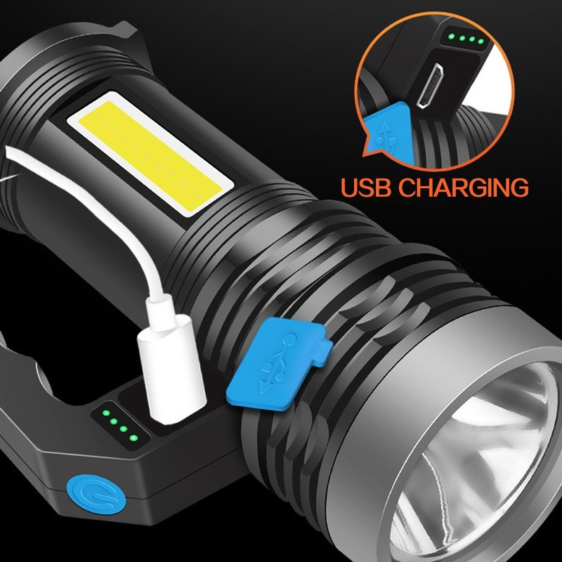 Super Bright Handheld Flashlight LED Searchlight Rechargeable Portable Spotlight