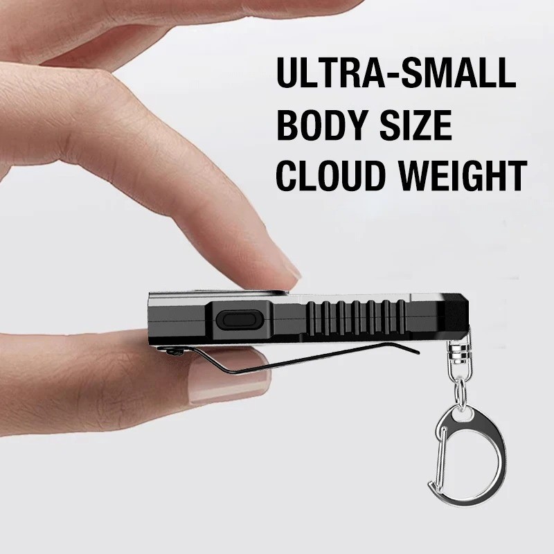 Powerful Mini LED Keychain Flashlight USB Rechargeable Waterproof EDC SOS Light