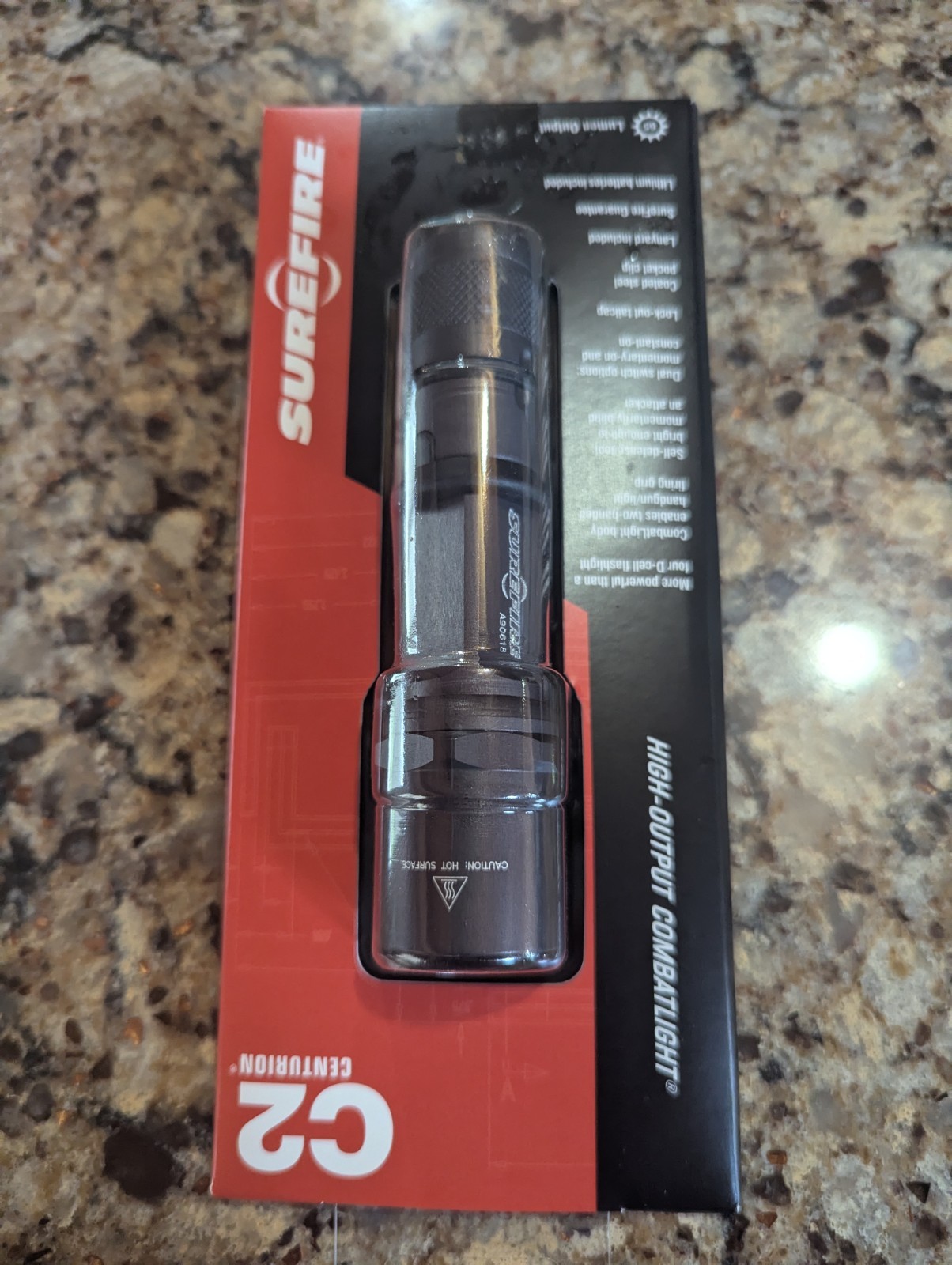 SureFire C2-HA Centurion High Output Aluminum Flashlight, 2x CR123