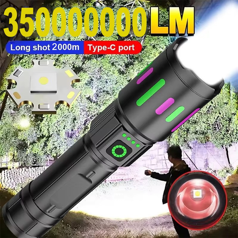 350000000 Lumen Super Bright LED Tactical Flashlight Rechargeable Work Light++=*