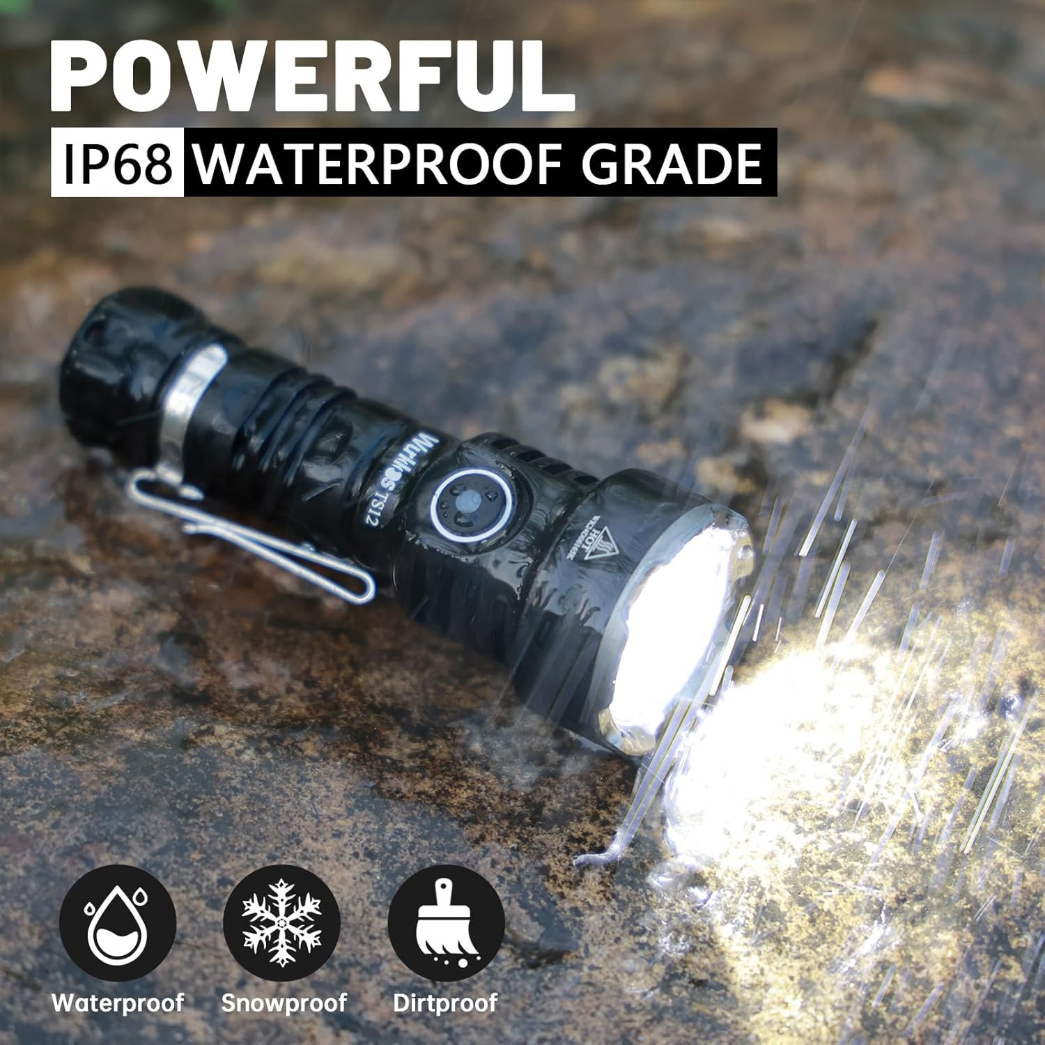 Wurkkos TS12 SFT25R LED Mini Flashlight Rechargeable,1350 High Lumens EDC Flashl