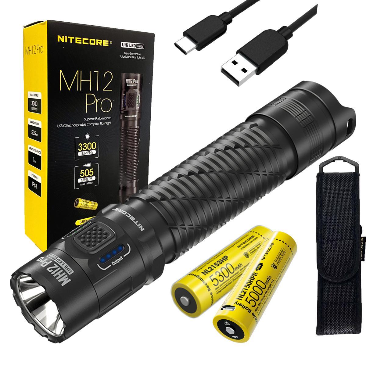 Nitecore MH12 PRO Rechargeable Flashlight -3,200 Lumens w/ EXTRA NL2150HPR Batte