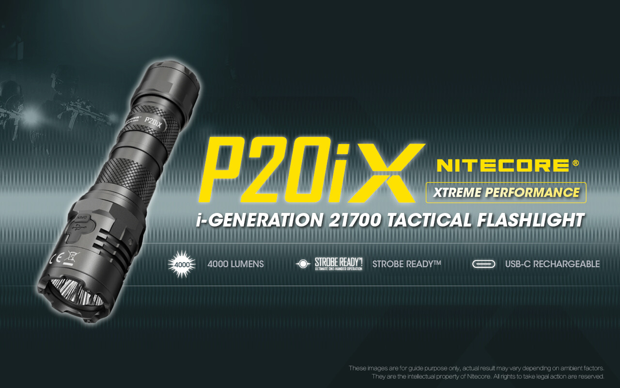 NITECORE P20iX 4000 Lumen USB-C Rechargeable Flashlight with Extra Battery