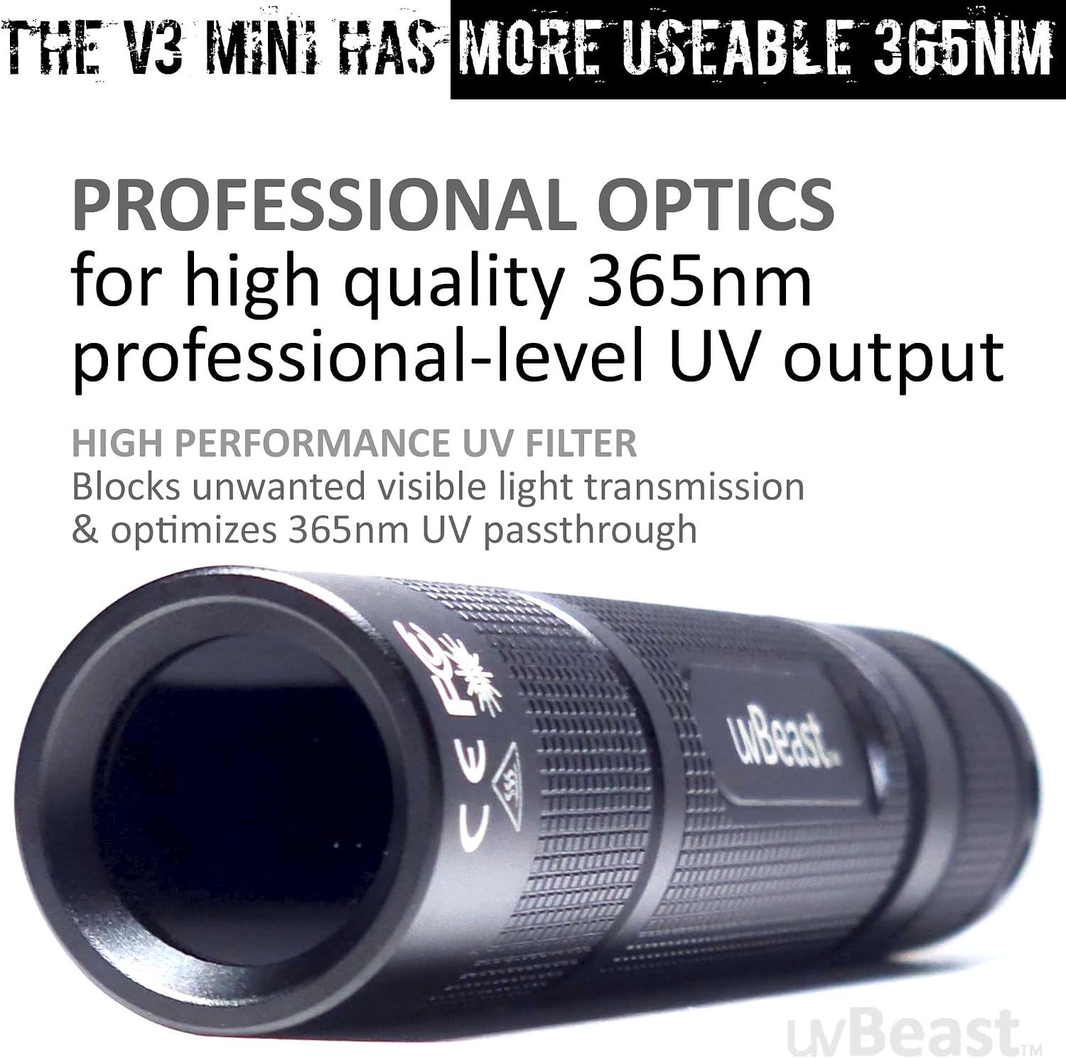 Professional Grade 365nm UV Flashlight