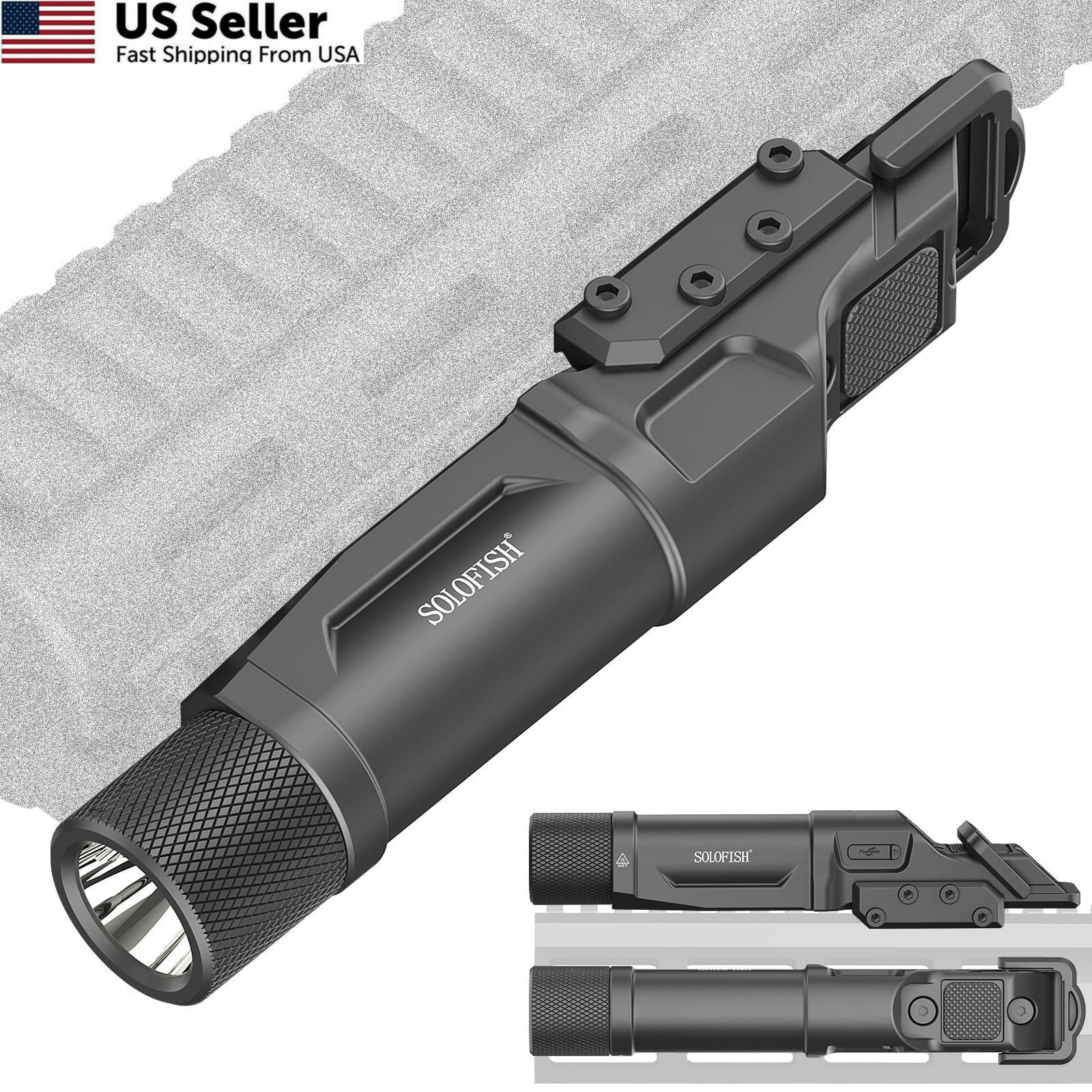 1750lm Tactical Rifle Weapon Light for Picatinny/Mlok with Strobe USA
