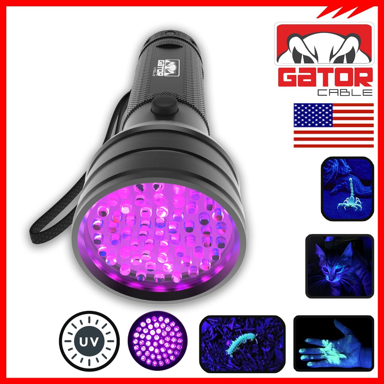 UV Ultraviolet Light 51 LED Flashlight Black Light 395nM Inspection Lamp Torch