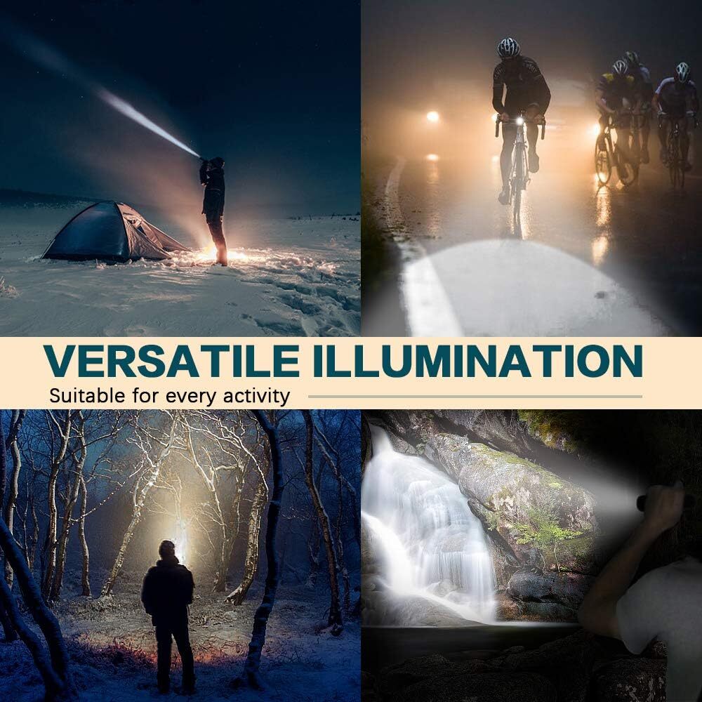 2 Pack Tactical Flashlights Torch, Military Grade 5 Modes 3000 High Lumens Led