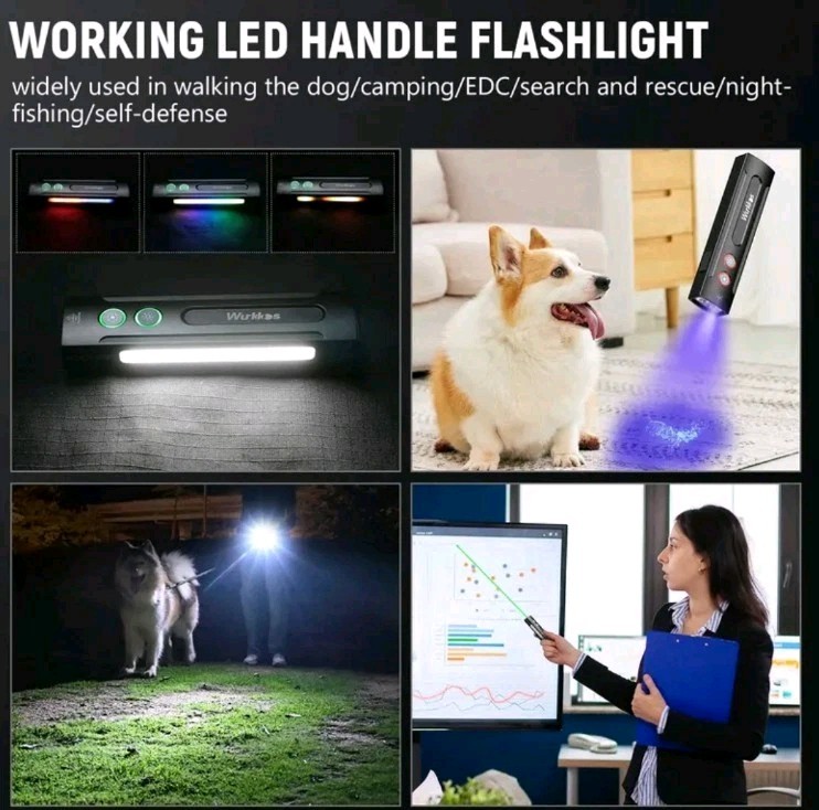 Wurkkos HD01 Pro Rechargeable EDC Flat Flashlight LED UV Laser 1200 Lumens