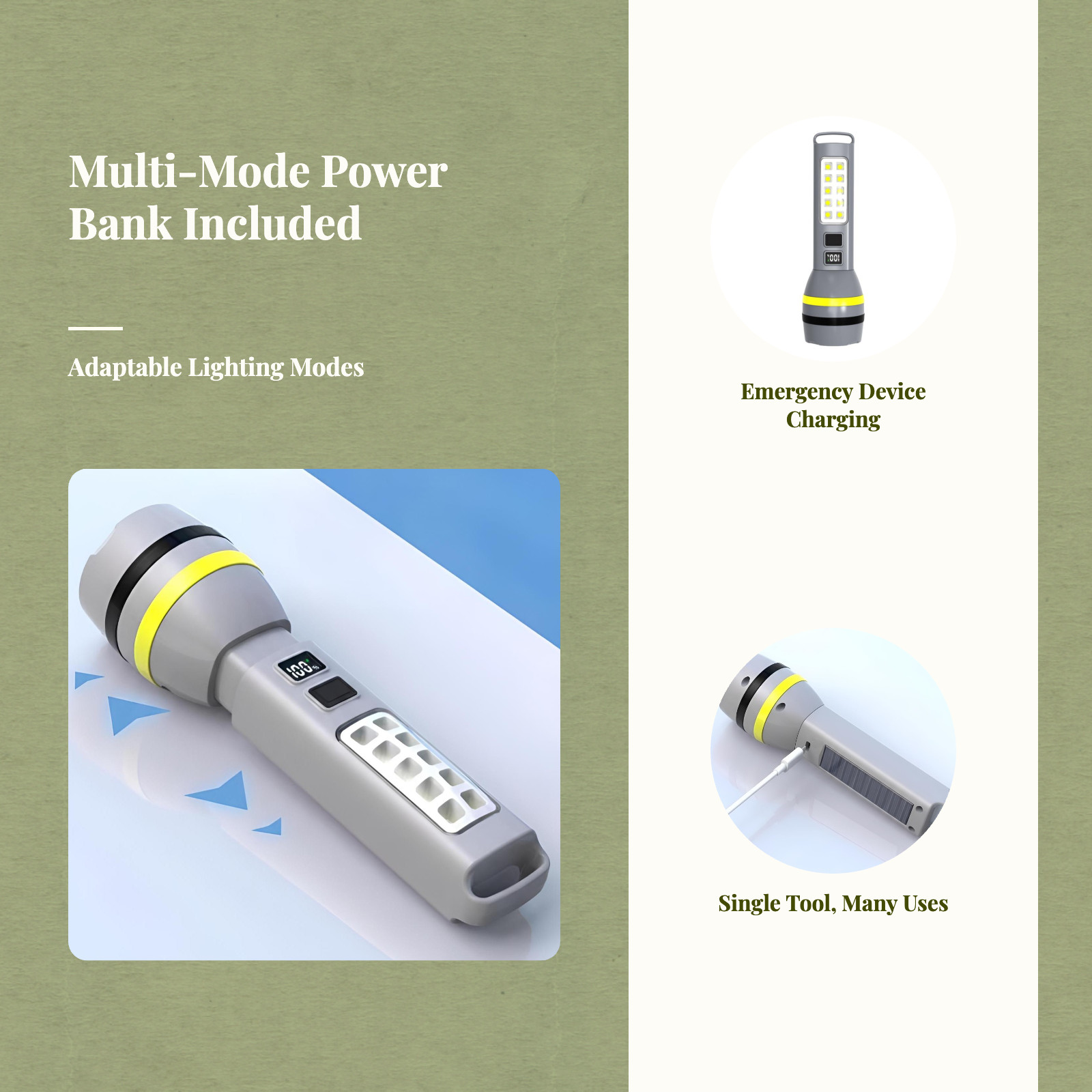 Solar USB Waterproof Handheld Light
