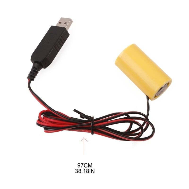 97cm Battery Eliminators Replace 4pcs 1.5V LR14 C Connect Replace 4×1.5V Battery