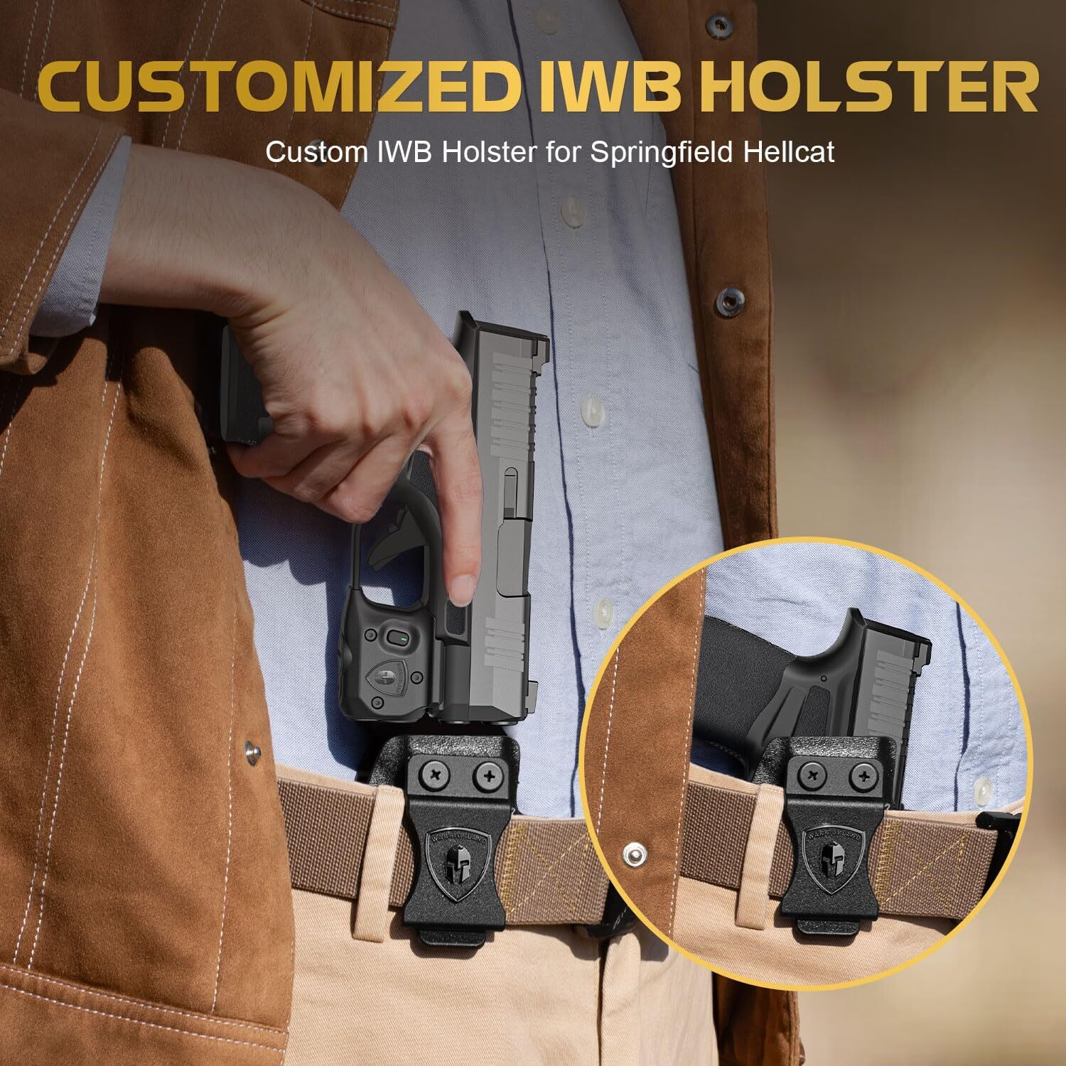 150-Lumen Pistol Light Laser & Holster Fit Springfield Hellcat 3″ Micro-Compact