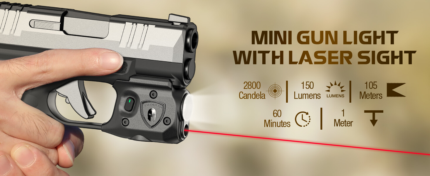 150-Lumen Pistol Light Laser & Holster Fit Springfield Hellcat 3″ Micro-Compact