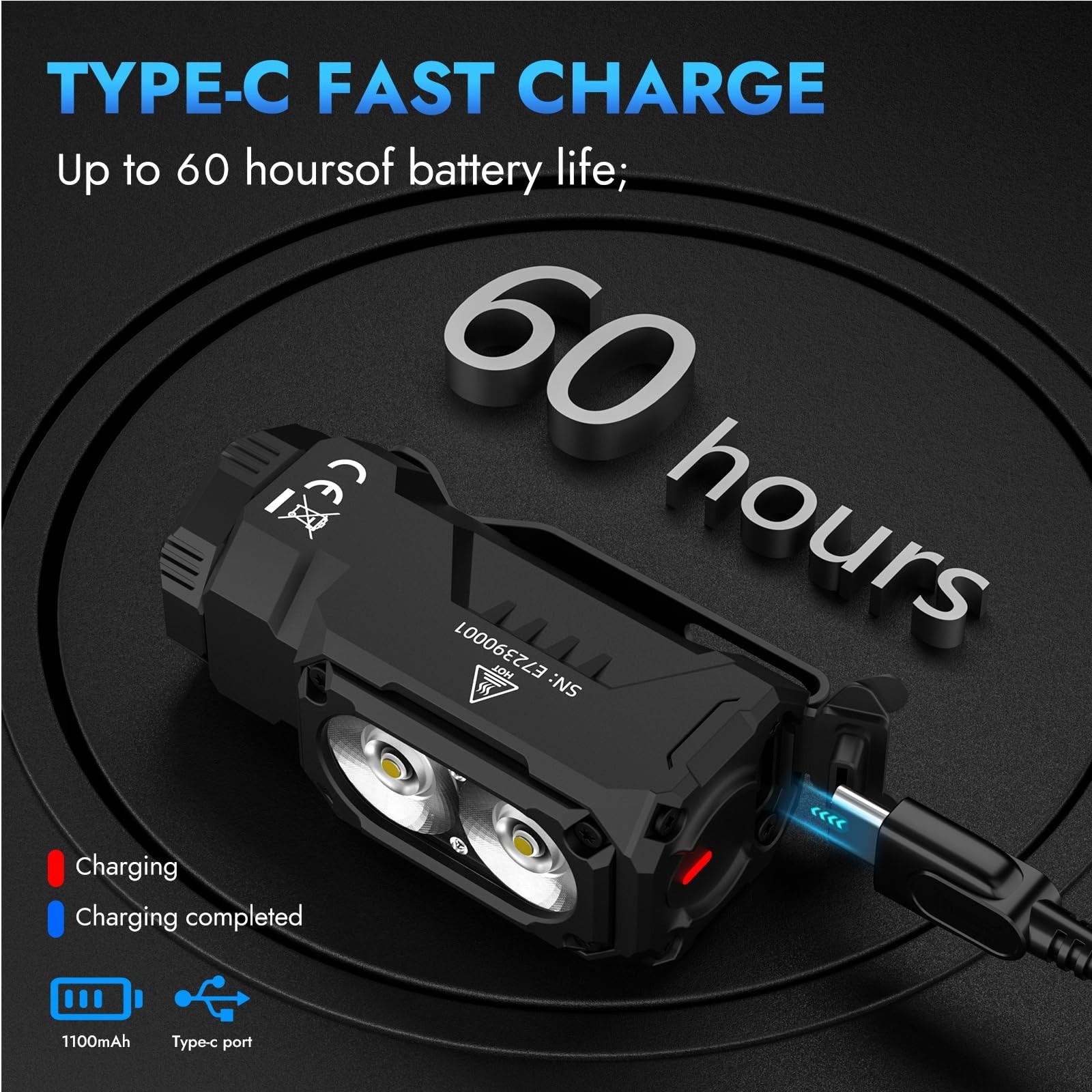WUBEN E7 1800 Lumen Rechargeable Mini Flashlight with Magnet – Super Bright 6…