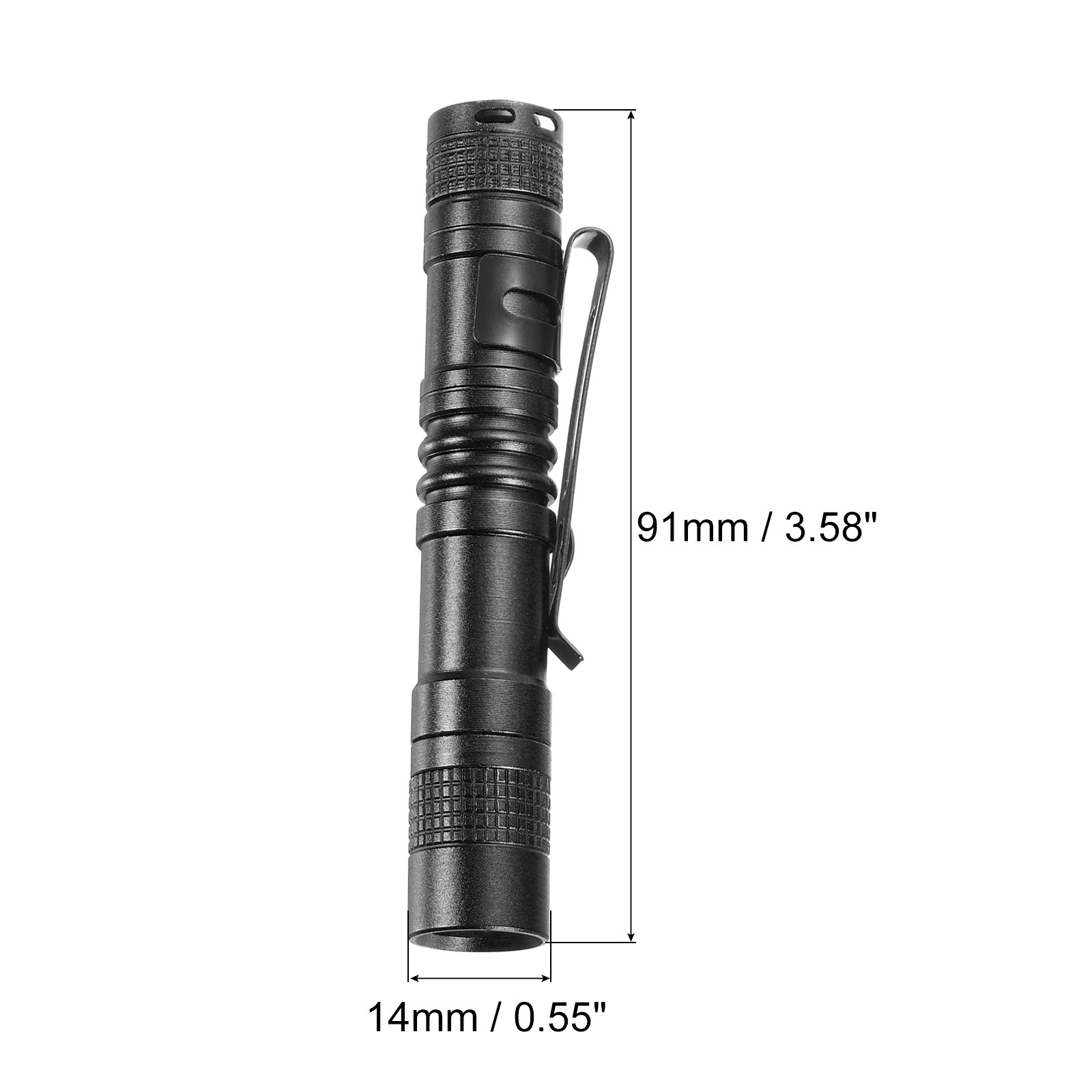 Mini Flashlight with Clip, Small LED Pen Flashlights, Black