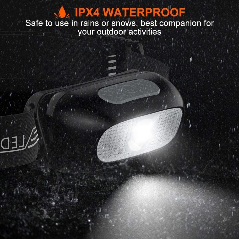 LED Headlamp USB Rechargeable Flashlight Waterproof Outdoor Headlight Lamp Torch