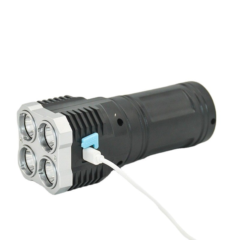 High Power LED Flashlights Camping Torch With 4 Lamp Beads And COB Side Light