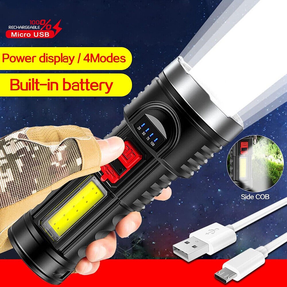 Super Bright High Powered 9900000000Lumen Flashlight LED Rechargeable Torch Lamp