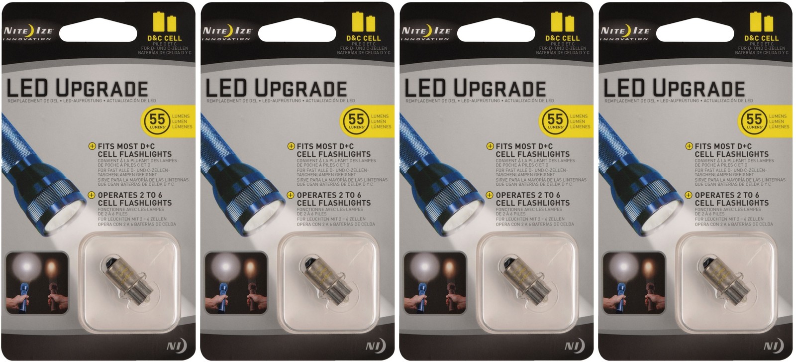 Nite Ize LED Upgrade Fits C + D Cell Flashlights (4-Pack)