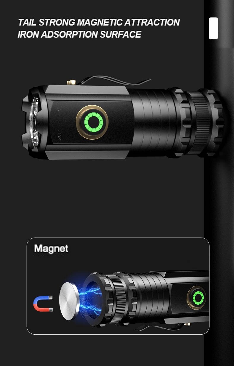 Powerful LED Flashlight Zoomable Rechargeable Portable Tactical Waterproof Torch