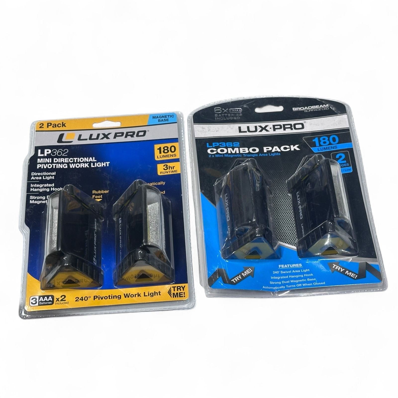 LUXPRO 2 Pack 180 Lumen Broadbeam LED Mini Triangle Area Light – NEW LP362 X2