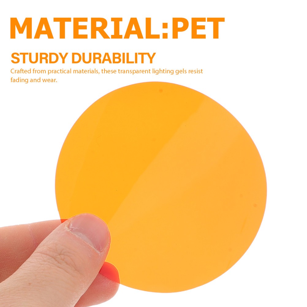 50Pcs Warm Light Circle Stickers for LED Lamps Orange Transparent Gel Filters