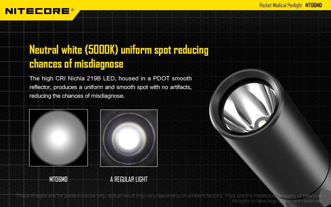 Nitecore MT06MD 180 Lumen LED Penlight with Pupil Gauge – Uses 2x AAA Batteries