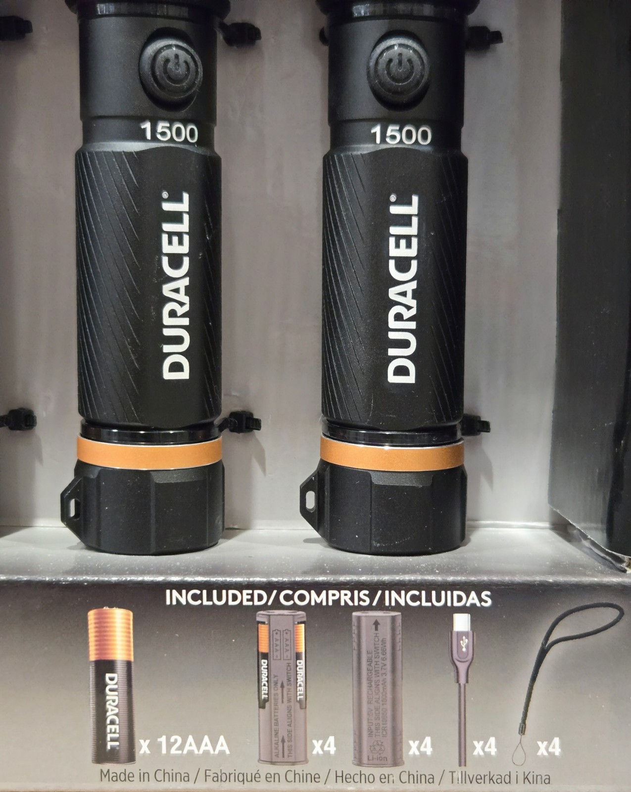 Duracell Durabeam Ultra Hybrid🔦🔦🔦 Flashlights 1500 Lumens Rechargeable 4 Pack