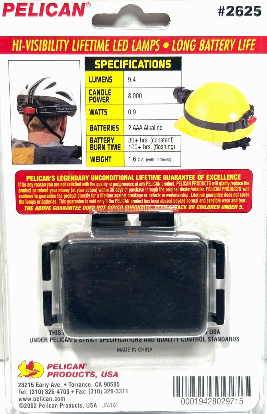 Pelican HeadsUp Lite Series accessories dual mode LED. New (bb34