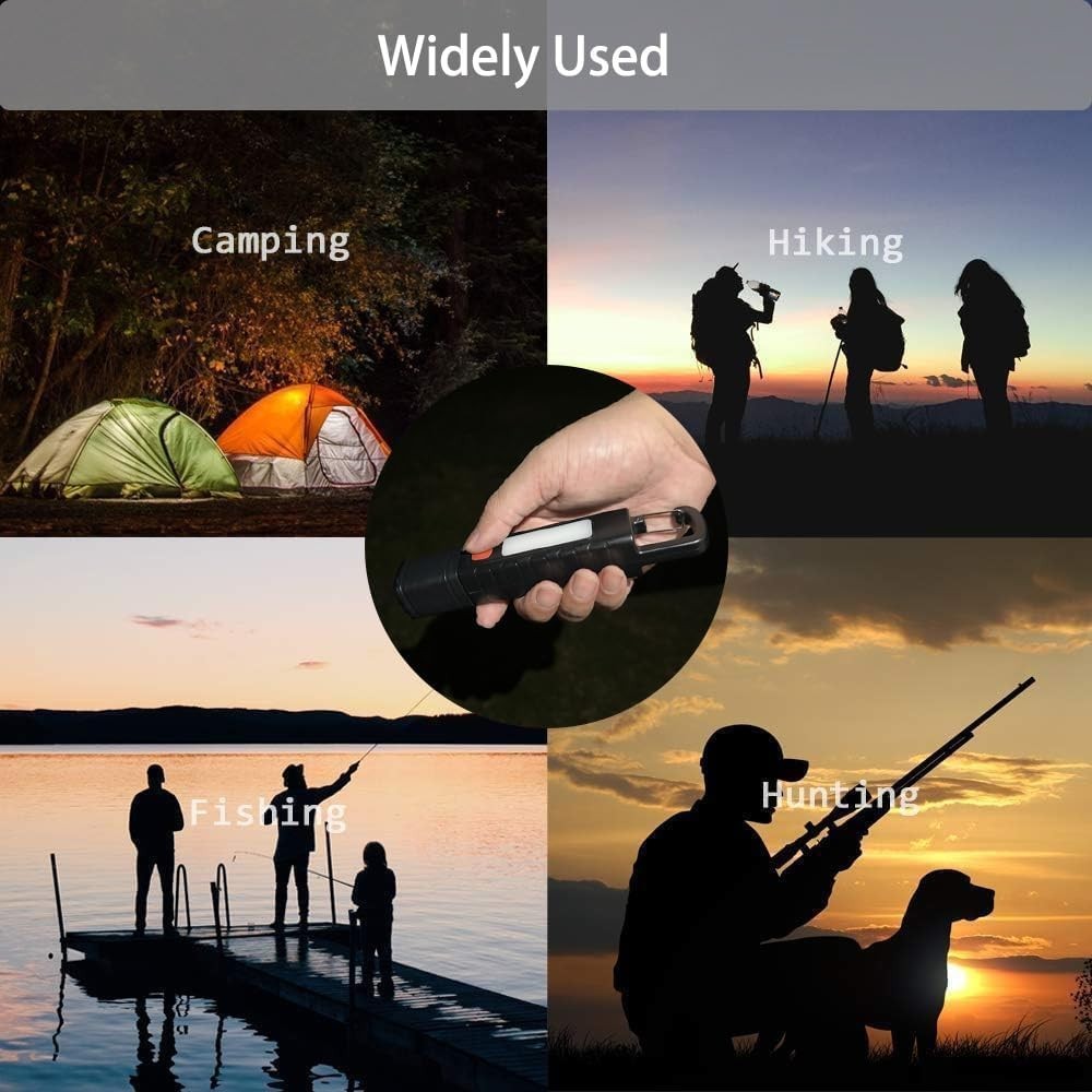 2 Pack Solar Flashlight, Rechargeable Zoomable LED Flashlight, High Lumens Solar