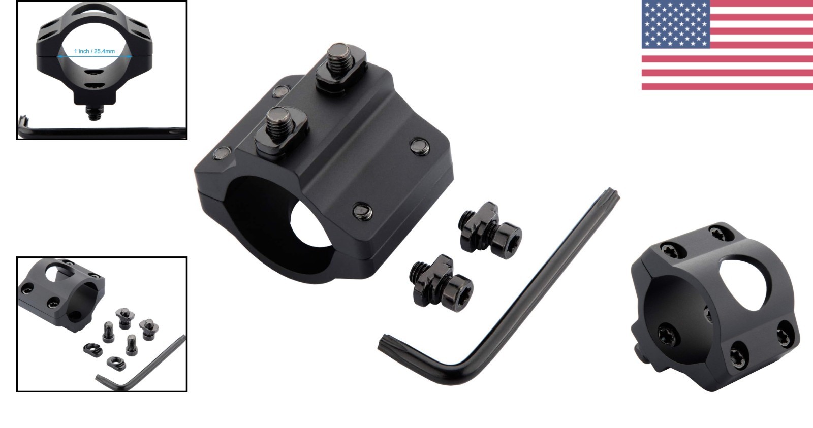 1 Inch Rail Mount Flashlight Holder – Ideal for Tactical and Hunting Operations