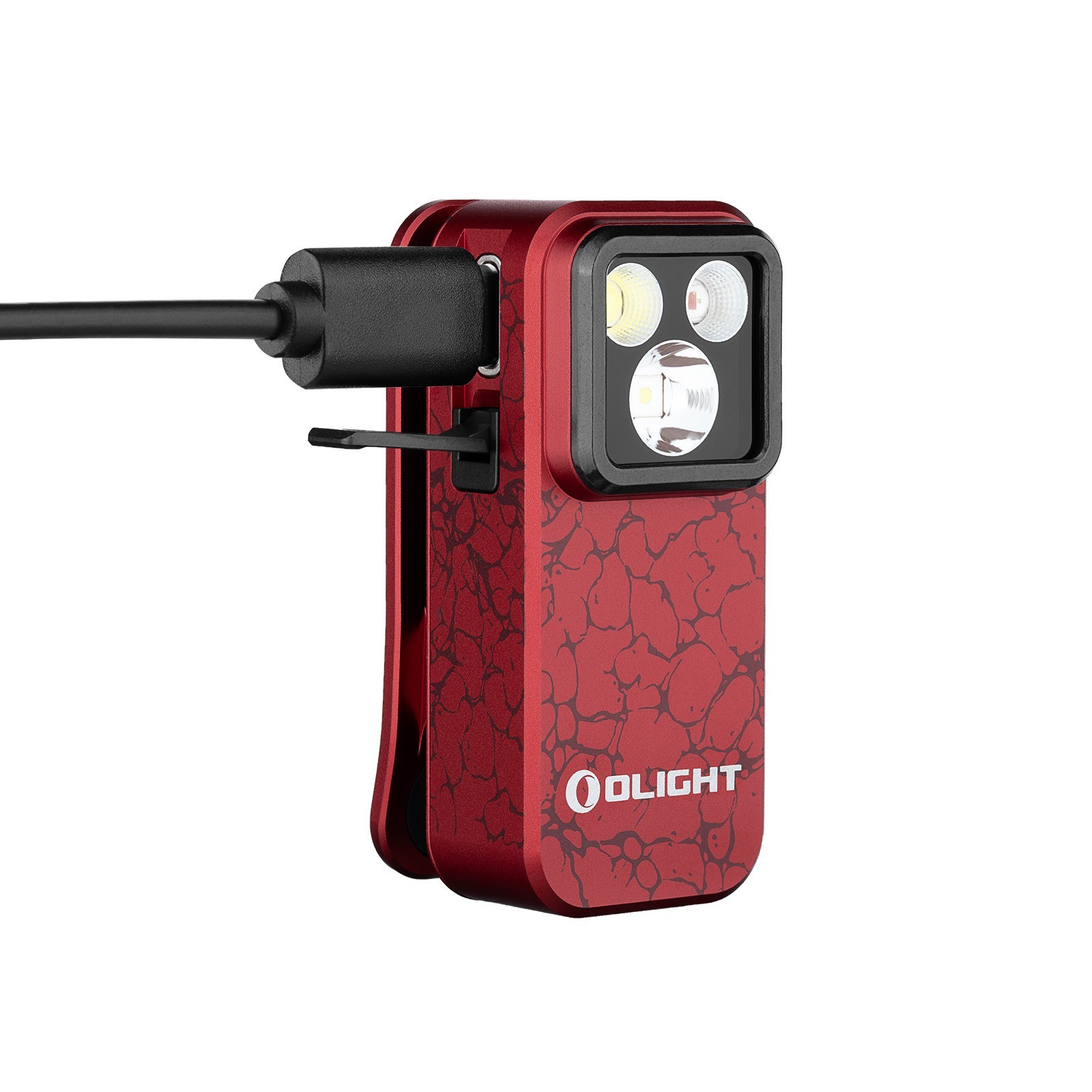 Olight Oclip Pro Molten Lava Clip On light, Flood/Spot/Red Light, 500 Lumens