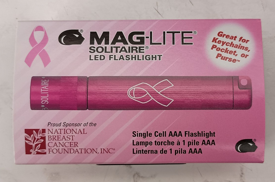 Maglite Flashlight LED Solitaire 1-Cell AAA Pink with Presentation Gift Box NBCF