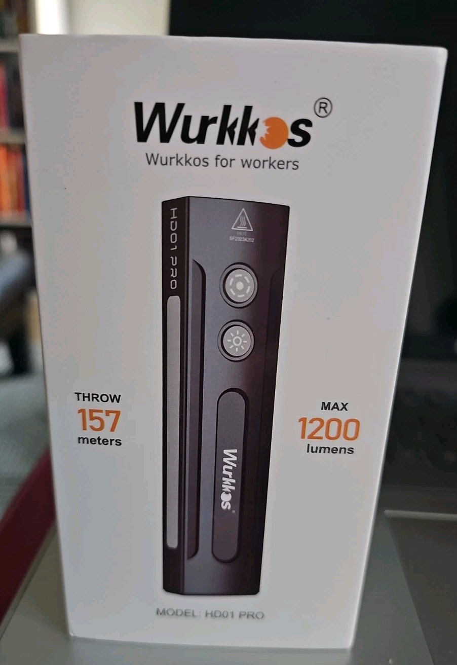 Wurkkos HD01 Pro Rechargeable EDC Flat Flashlight LED UV Laser 1200 Lumens