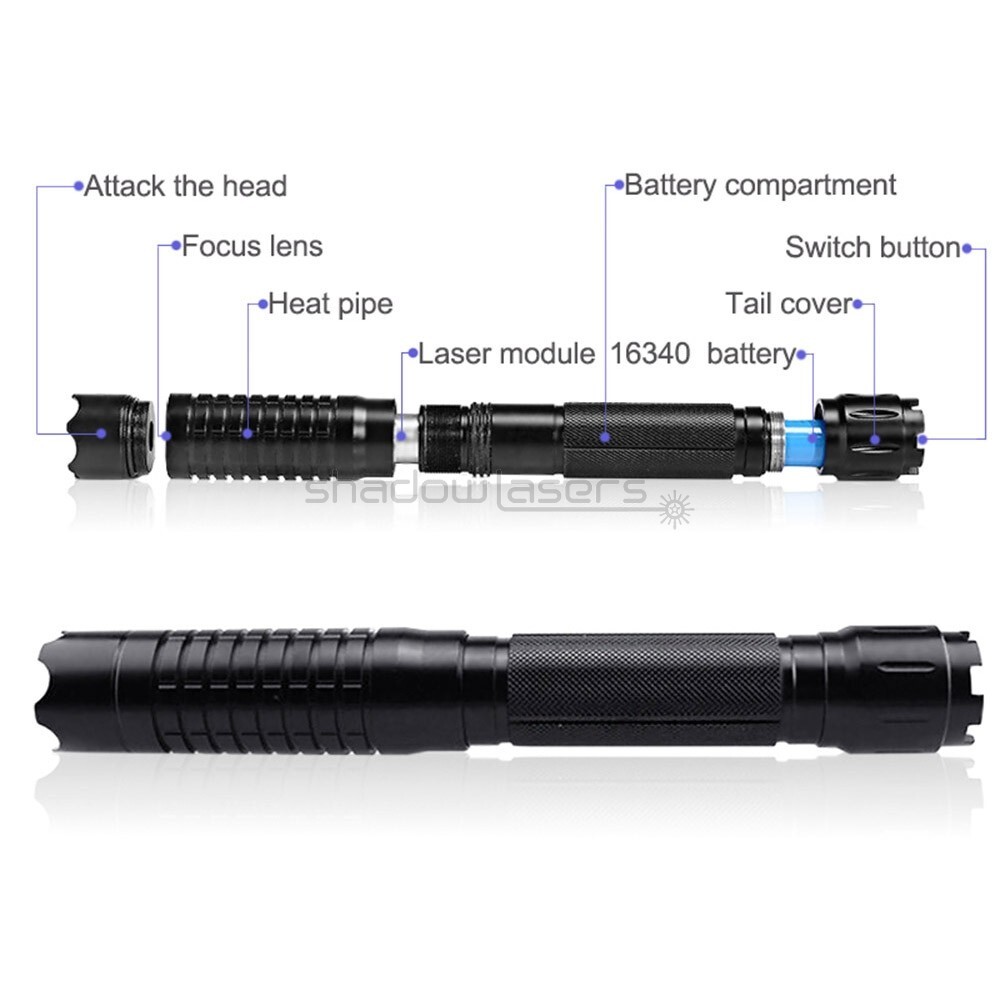 GQ6 THOR M II 532nm Adjustable Focus Green Laser Pointer Visible Laser Beam US