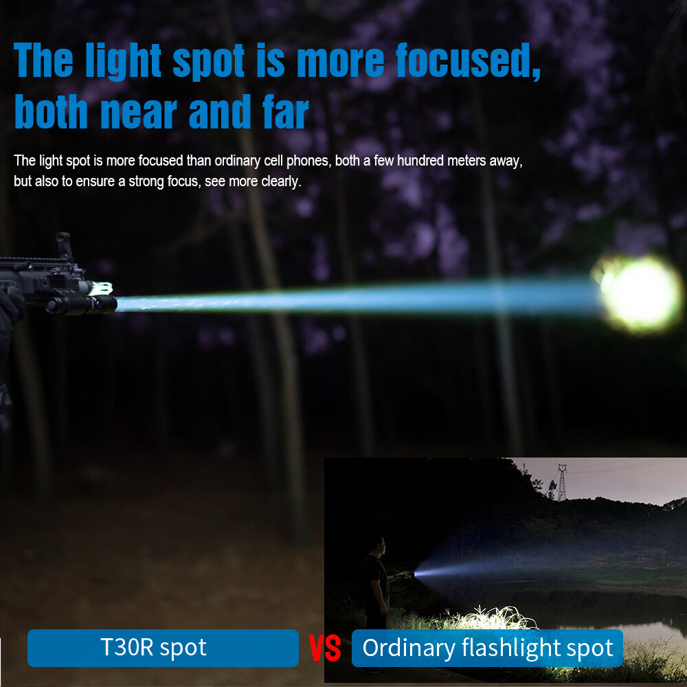 TrustFire T30R Tactical 1100Meter White Light LEP Flashlight LEP Torch 460LM US