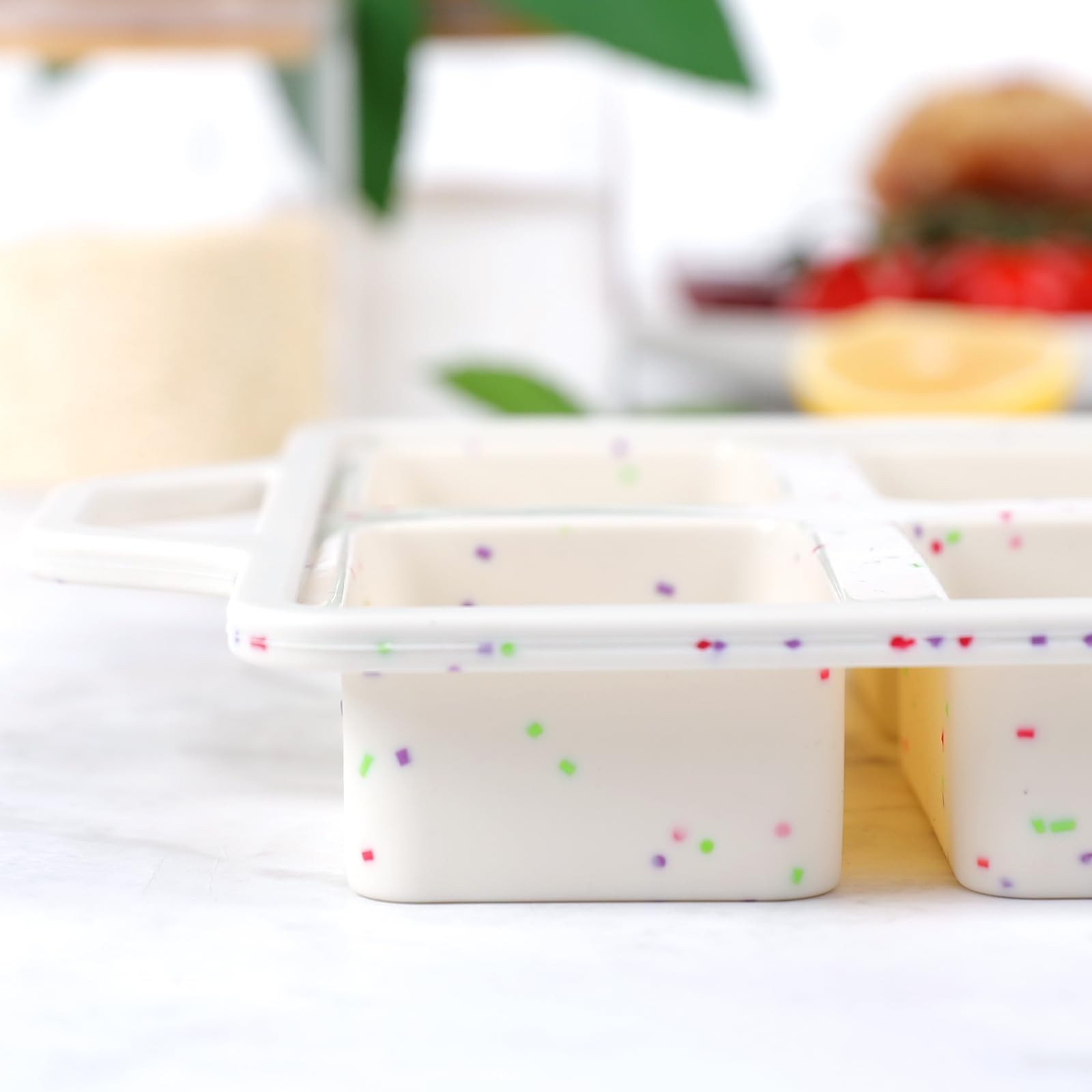 Vinino Silicone Mini Loaf Pans with Metal Reinforced Frame-1 Loaf, Cream