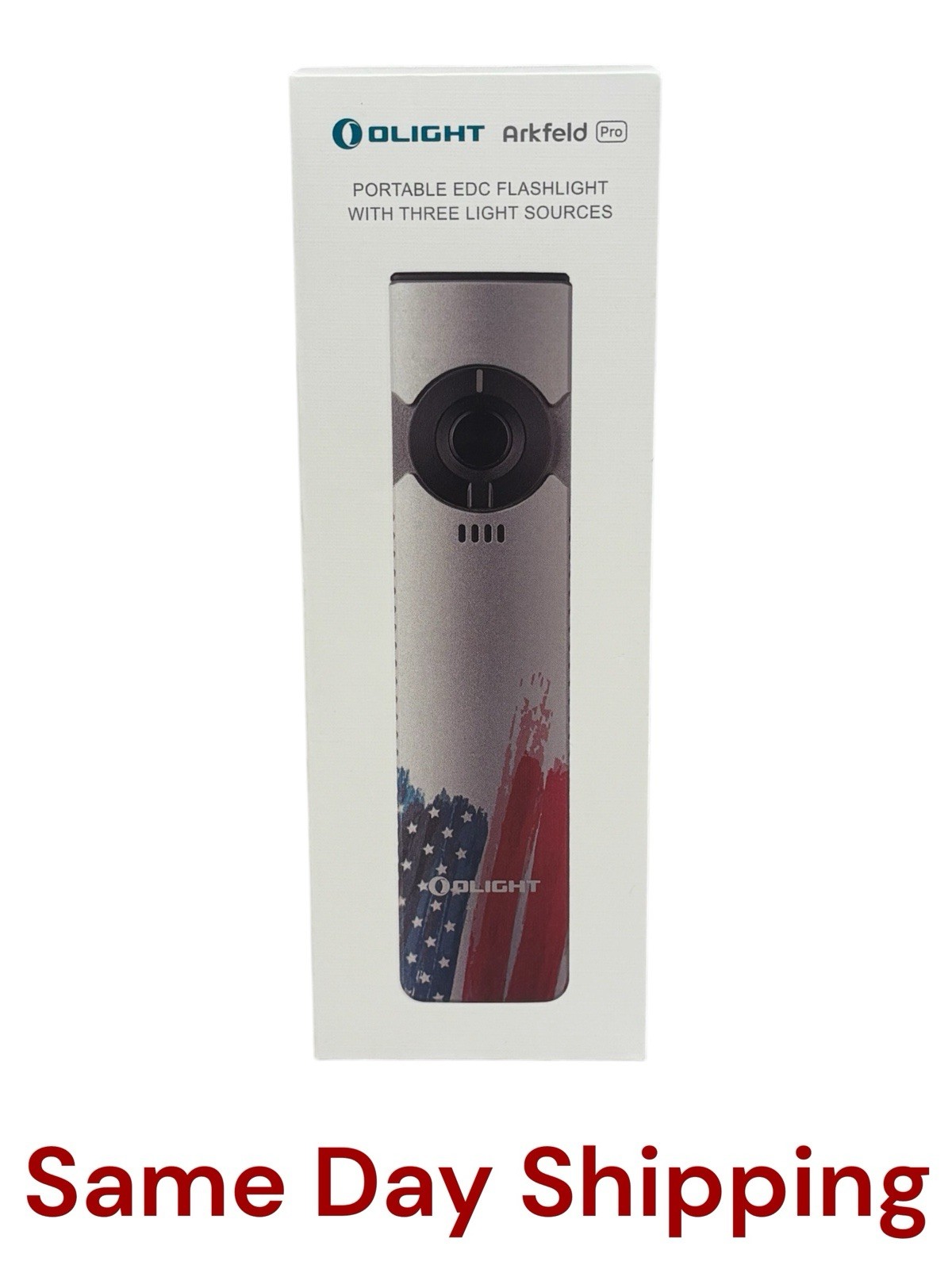 Olight Arkfeld Pro 3R 1300Lm Flashlight UV Light & Green Laser, Stars & Stripes