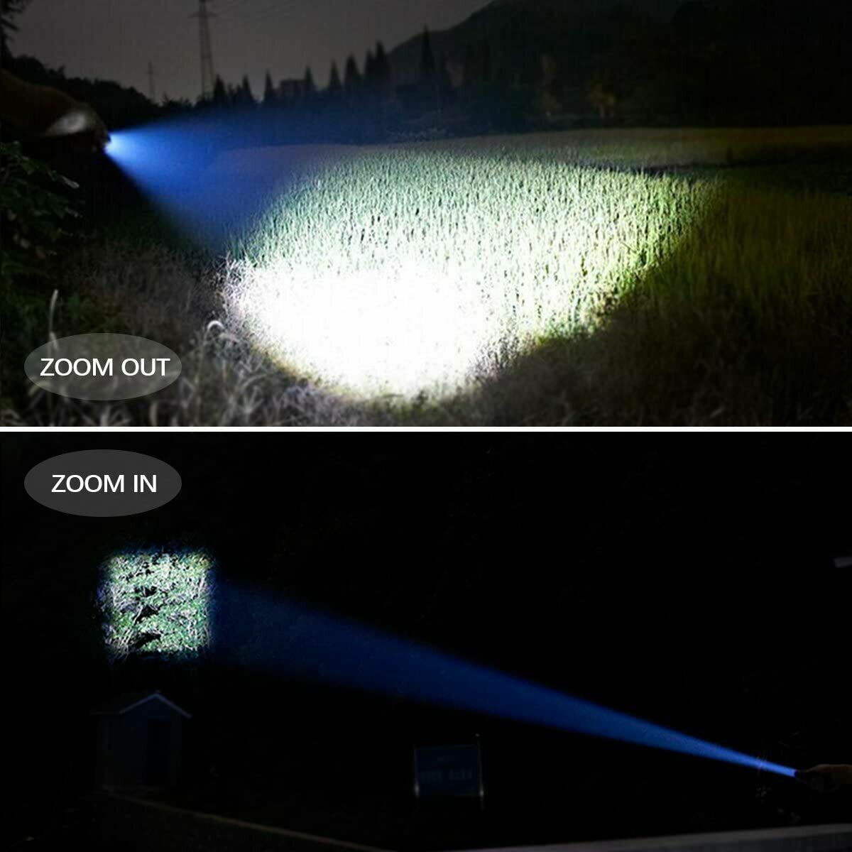 Super-Bright LED Tactical Flashlight 5 Modes Zoomable 2-Pack