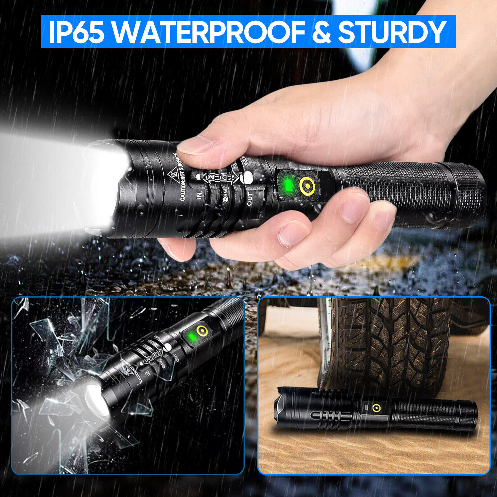 Super-Bright 990000LM LED Tactical Flashlight Zoom Torch w/ Rechargeable Battery