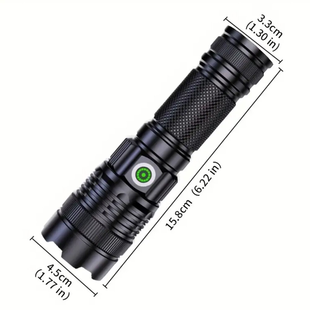 NEW 30W LEP Flashlight Super Bright Torch Hunting White Light Built-in Battery