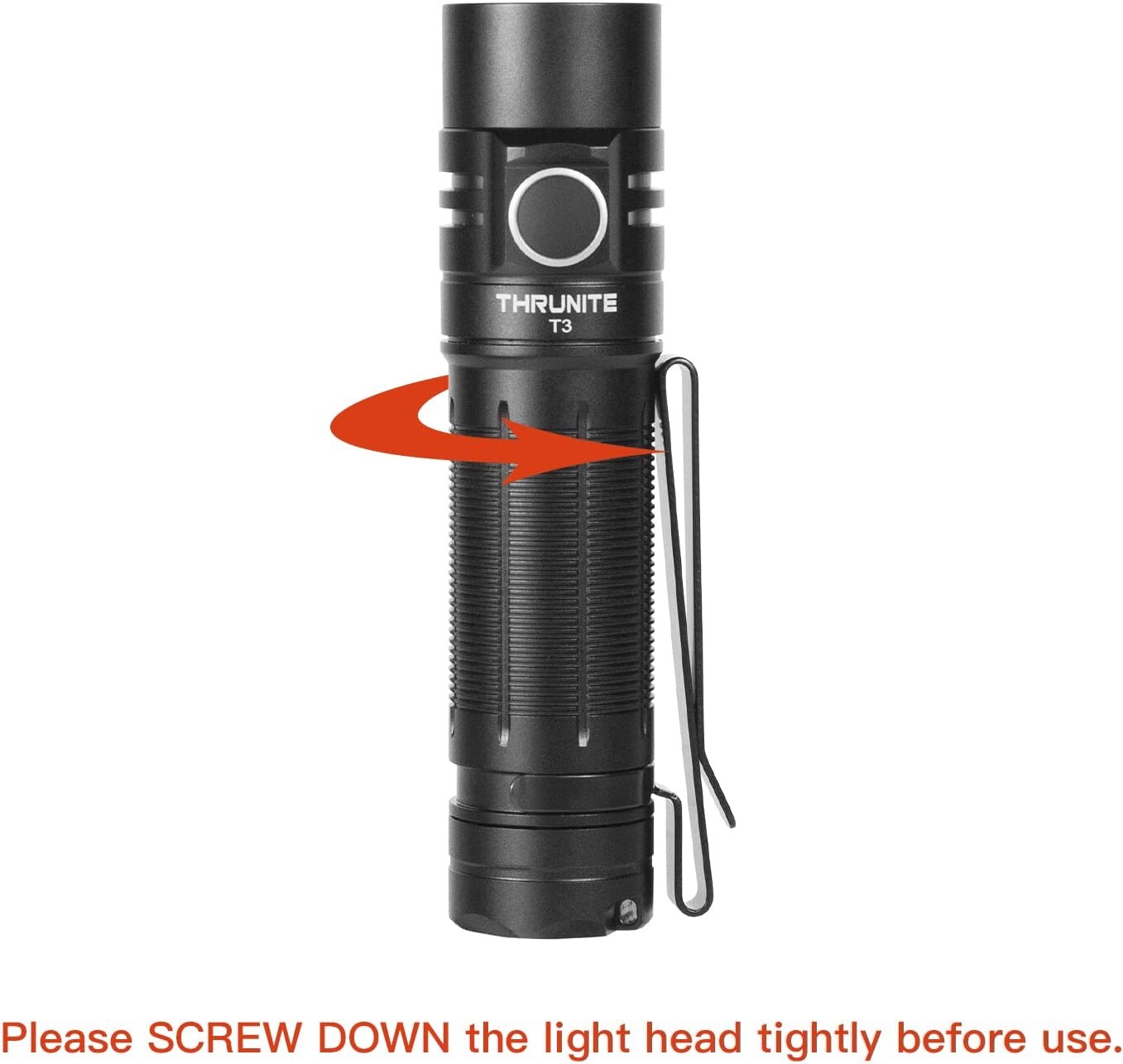 THRUNITE T3 2250 Lumens LED Flashlight Rechargeable USB Type C Black CW