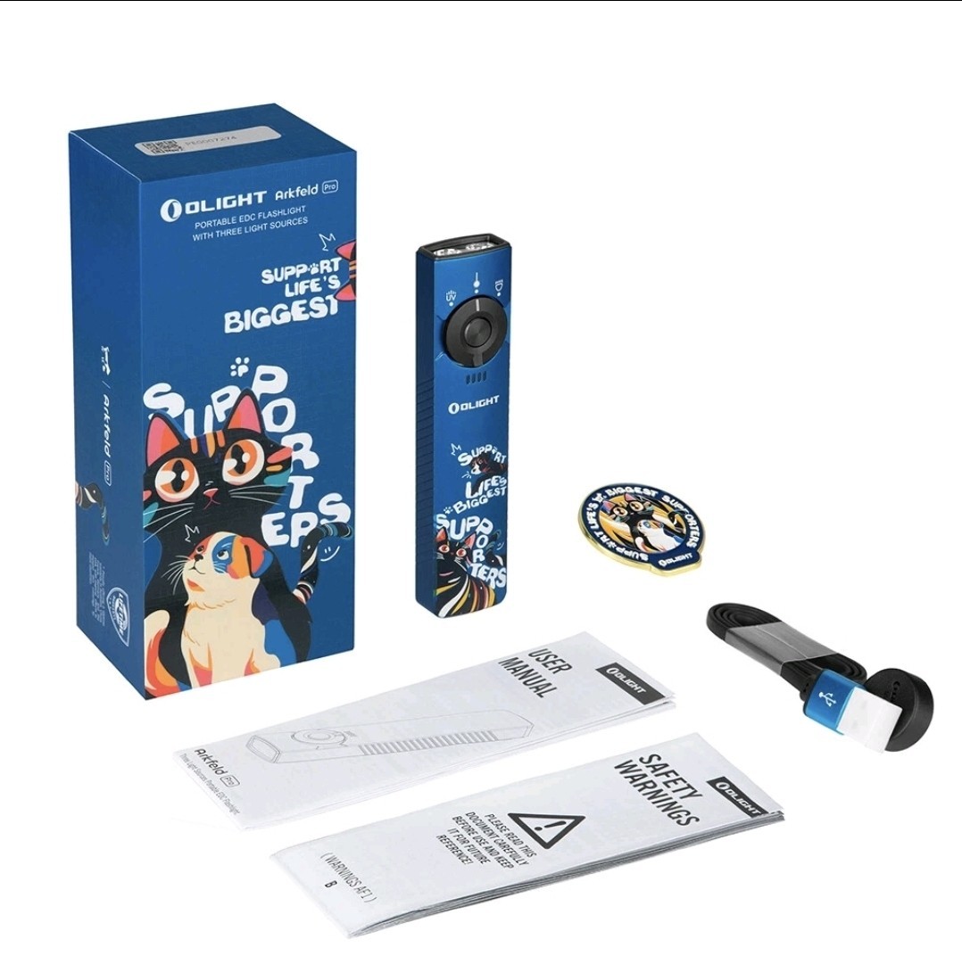 Olight Arkfeld Pro Paw Edition CW LED Light/Green Beam/UV, 1300 Lum, 5700~7000K