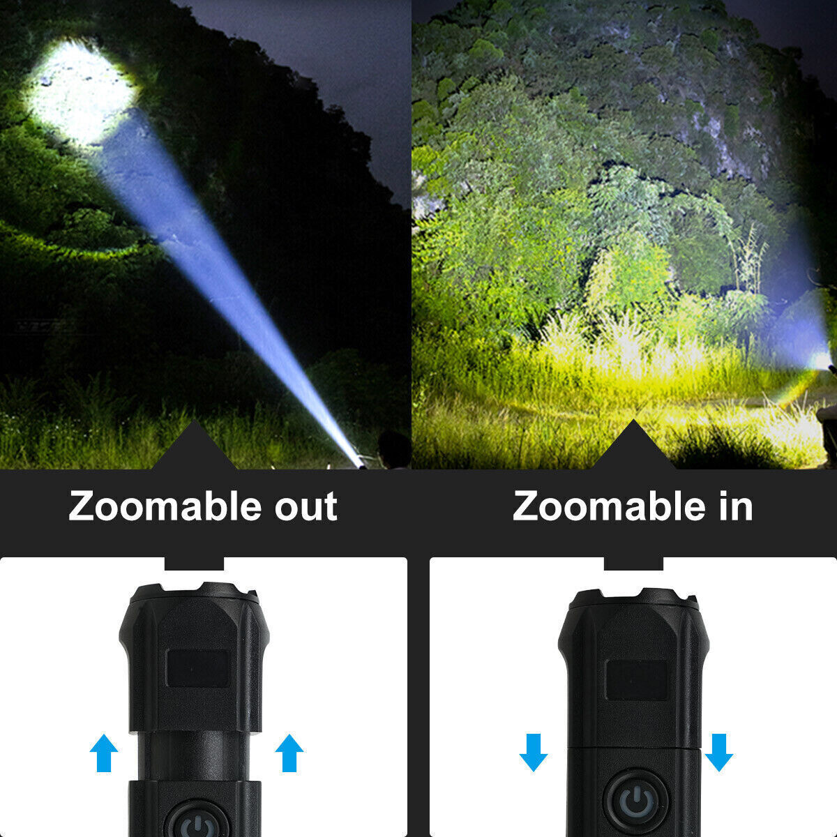 2x 990000LM Tactical Flashlight Small LED Torch Light Mini Super Bright Penlight