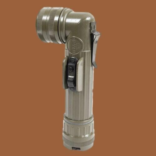 U.S MILITARY ISSUE ANGLE HEAD FLASHLIGHT FULTON MX-991/U OD GREEN U.S.A MADE NEW