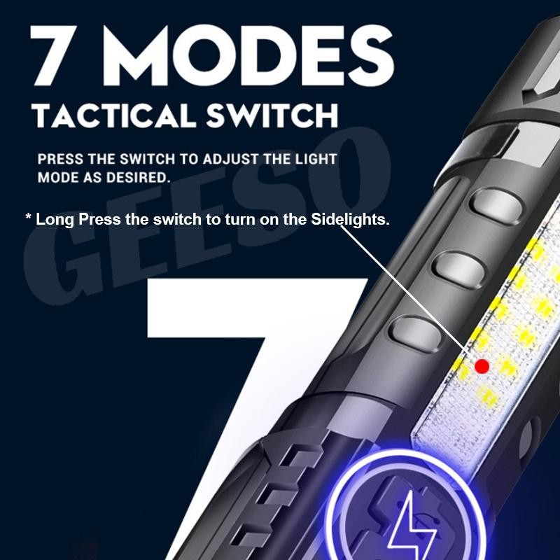 1000000 Lumens Super Bright LED Tactical Flashlight Rechargeable LED Work Lights