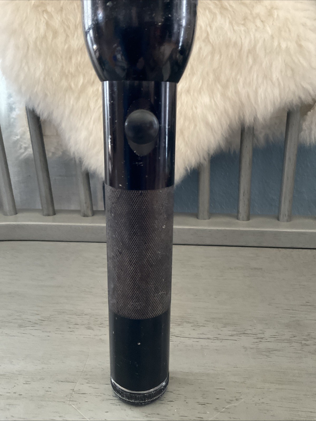 Vintage MAG-LITE 10” Mag Instrument 2 D Cell Black Flashlight Heavy Made In USA