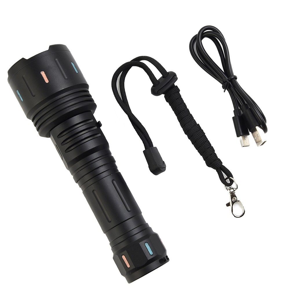 Outdoor Camping LED Flashlight Fluorescent Rechargeable TYPE-C USB Charging