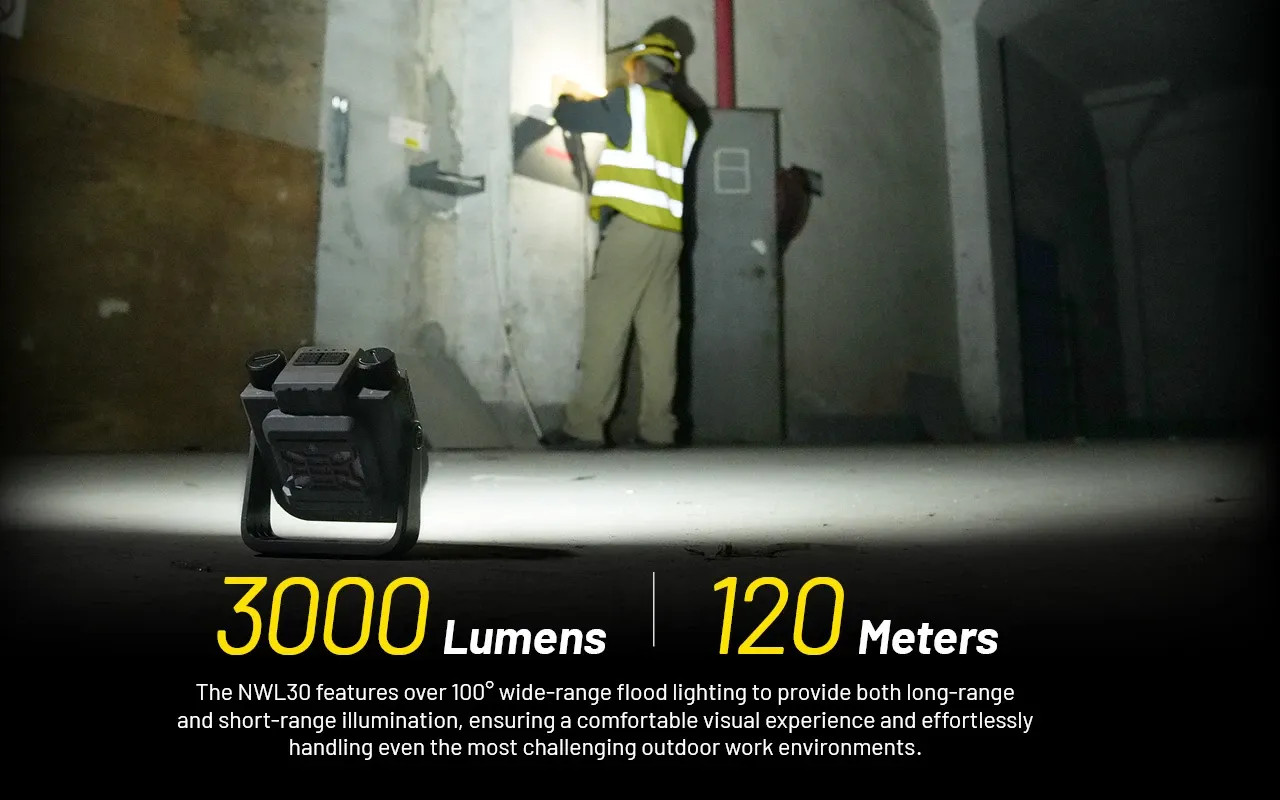 NITECORE NWL30 3-in-1 Outdoor Work Light -3000 Lumens w/ Storage Case and Eco-Se