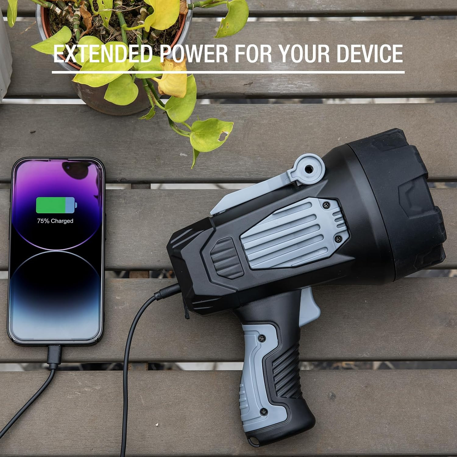 Rechargeable Spotlight, 2000000 Lumens Super Bright Spot Light, LED Handheld Spo